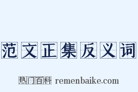 范文正集反义词是什么意思的图片